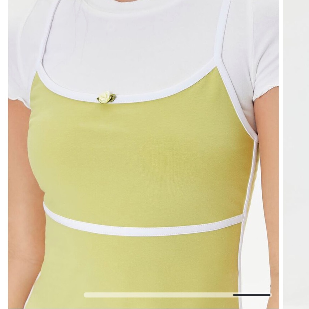 Forever 21 nwt rose cami sporty summer dress lime neon green small very cute